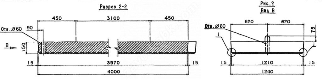 Плита переходная косая ПК400.124.15-ТАII-75°