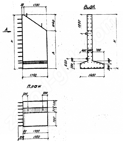 Блок откосной стенки СТ273.2,5-М(пл)